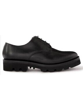 Grenson Lace Up Derby Shoe Mens US 9 UK 8.5 Black Leather NWOB